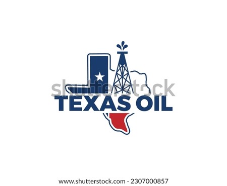 Simple Oil with Texas Maps Logo Design Template