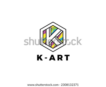 Colorful Artistic Hexagon Letter K Logo Design Template