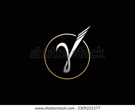 Simple Black Gold Gamma Symbol Logo Design Template