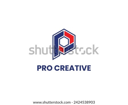 Simple Hexagonal Letter P Logo Design Template