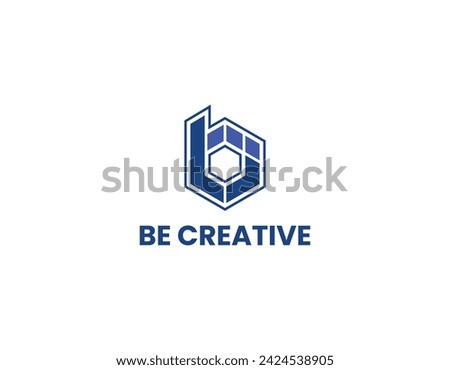 Simple Hexagonal Letter B Logo Design Template