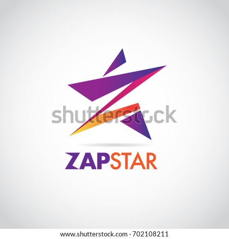 Colorful Zap Star With Letter Z Logo Sign Symbol Icon