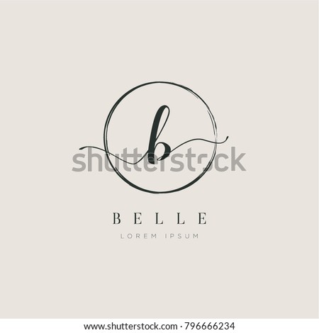 Simple Elegant Letter B With Circle Brush Logo Sign Symbol Icon Photo stock © 