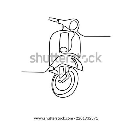 Classic scooter oneline continuous single editable line art