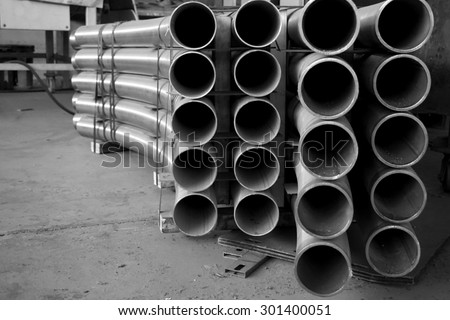 abstract stack of round metal tube for background used