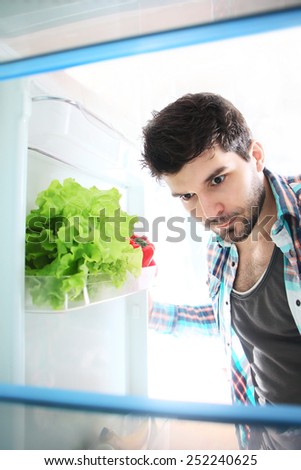 Searching something in refrigerator