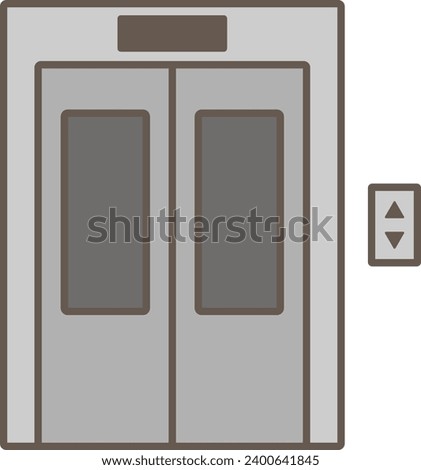 Cute illustration of a simple monochrome elevator