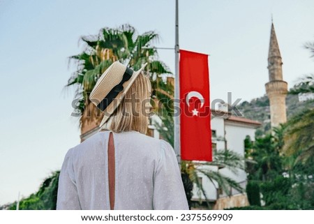 Similar – Image, Stock Photo mosque and green palm trees against a clear blue sky in Egypt