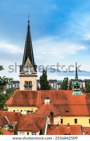 Similar – Image, Stock Photo View at Ljubljanica river in Ljubljana, Slovenia