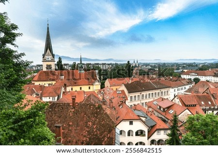 Similar – Image, Stock Photo View at Ljubljanica river in Ljubljana, Slovenia