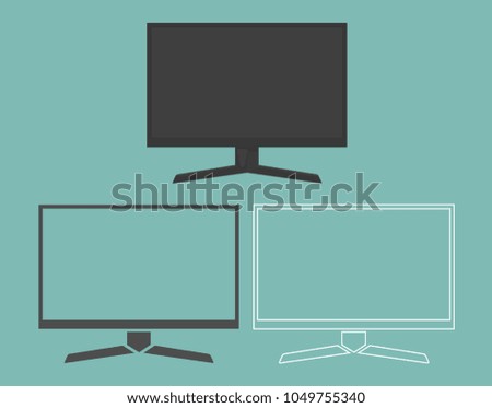 Monitor icon in three different style