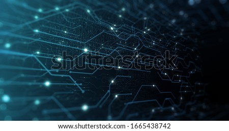 3D Futuristic abstract background. Motion graphic for abstract data center, server, internet, speed.	Futuristic HUD tunnel. Display screens for tech titles and background, news headline. 3D render 商業照片 © 