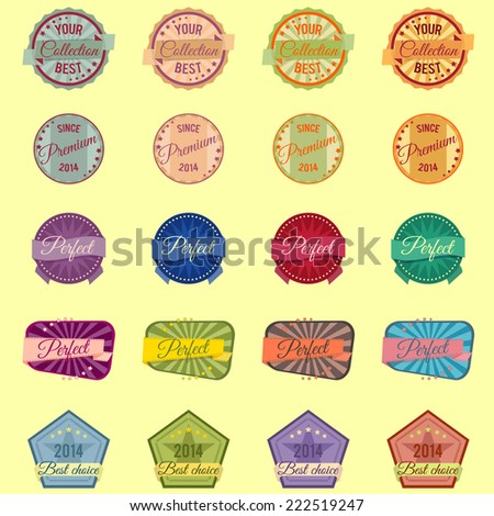 colorful vintage badges