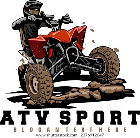 ATV SPORTS ILLUSTRATION DESIGN LOGO ICON VECTOR	
