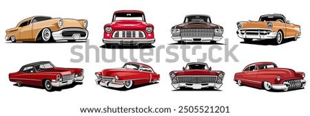 classic car show party logo illustration design icon vector	
