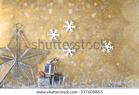 Christmas Decoration Gold Background Stock Photo 337608863 : Shutterstock