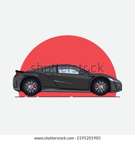 NSX Cars. Vector Japanese Cars. Sports Car. Speed Cars. Premium Cars