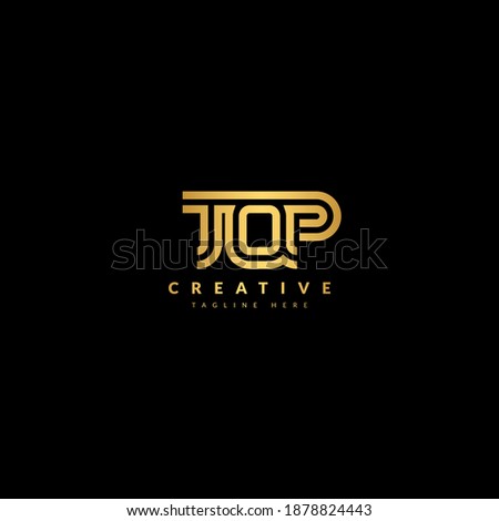 TOP Striped Combination Logo. Typography for Company and Business Logo.