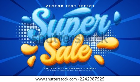 Super sale editable vector text effect with blue luxury concept.