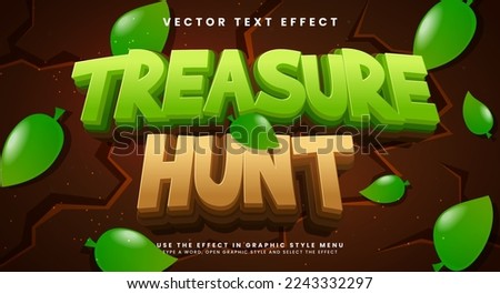 Treasure hunt editable vector text effect with a  jungle theme.