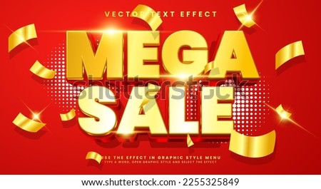 Mega sale 3d editable vector text style effect, suitable for promotion product name