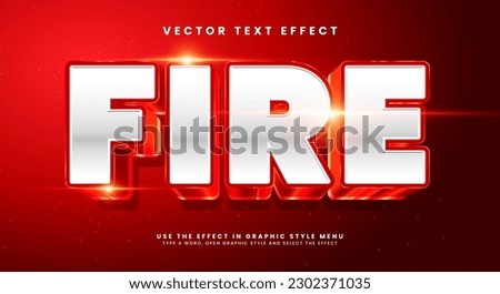 Red fire editable text style effect. Vector text effect with glowing luxury concept.