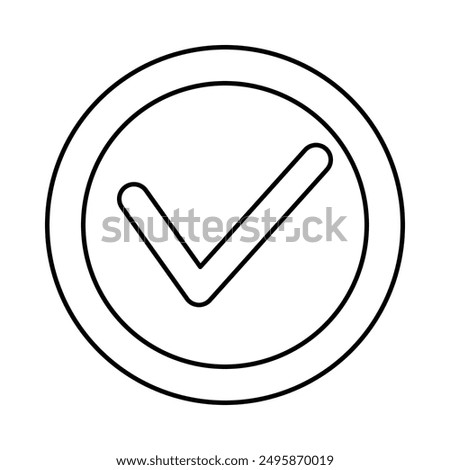 Checklist vector icon inside a circle, outline design.