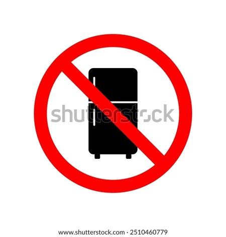 no fridge icon symbol, flat design vector