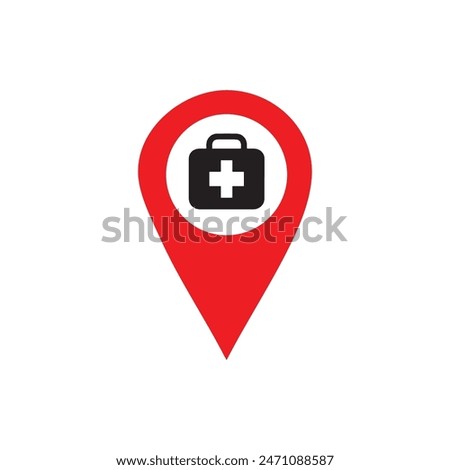 Location Pin With First Aid Icon