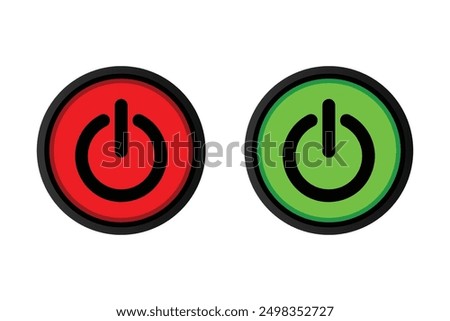 On off start stop button red and green buttons