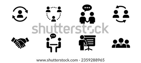Simple Set of Business People Related Vector Icons Contains such Icons as One-on-One meetings, workplace communication, team structure, and more