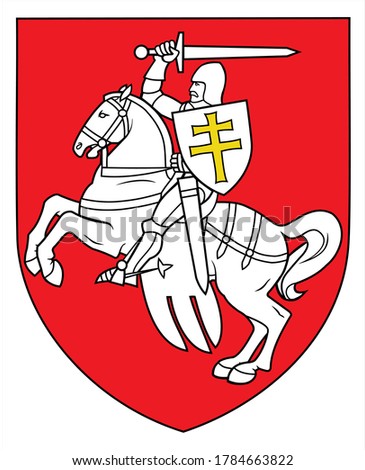 Vector illustration The Pahonia, historical coat of arms of Belarus and  the Grand Duchy of Lithuania. The symbol of freedom Belarus