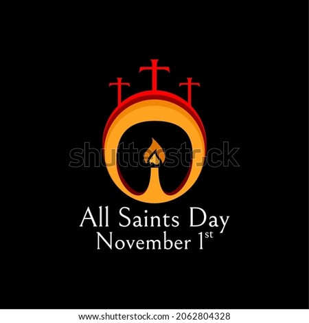 Social Media Post Template All Saints Day, November First All Saints Day Template Poster, Candle Saints Day Template