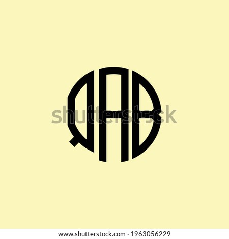 Creative Rounded Initial Letters QAB Logo. It will be suitable for which company or brand name start those initial.