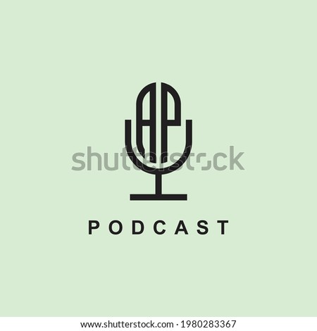 Creative Initial Letters AP Logo for Podcast Or Music. It will be suitable for which company or brand name start those initial.