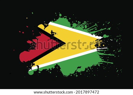 Guyana Flag With Grunge Effect Design. It will be used t-shirt graphics, print, poster and Background.