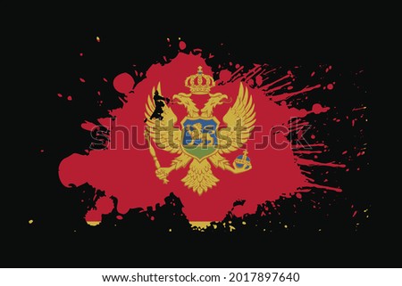 Montenegro Flag With Grunge Effect Design. It will be used t-shirt graphics, print, poster and Background.