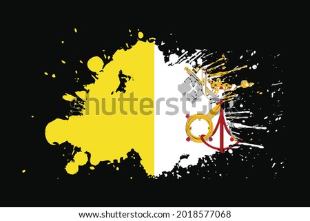 Vatican City Flag With Grunge Effect Design. It will be used t-shirt graphics, print, poster and Background.