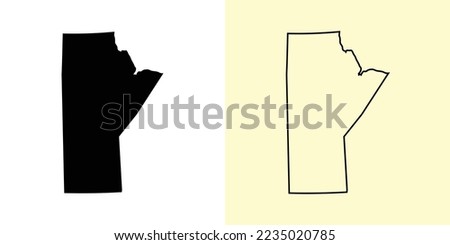 Manitoba map, Canada, Americas. Filled and outline map designs. Vector illustration