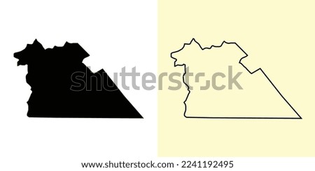 Amman map, Jordan, Asia. Filled and outline map designs. Vector illustration