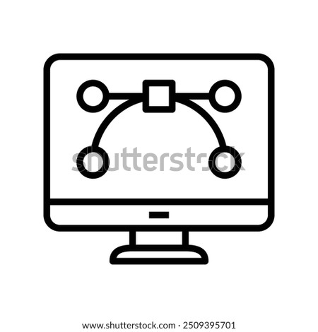 bezier icon. Outline style design isolated on white background