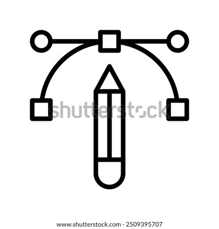 bezier icon. Outline style design isolated on white background