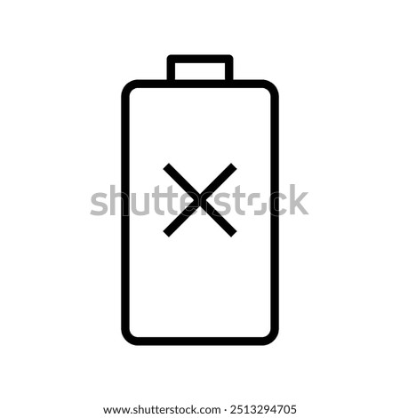 battery icon. Outline style design isolated on white background