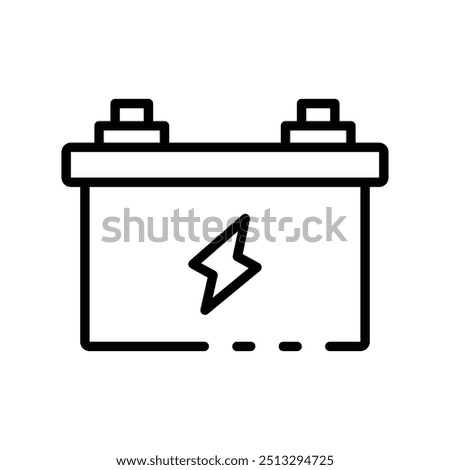 battery icon. Outline style design isolated on white background