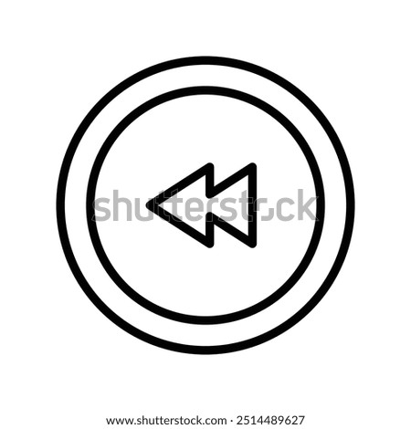 backward icon. Outline style design isolated on white background