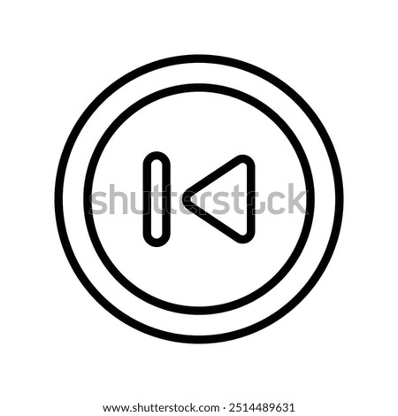 backward icon. Outline style design isolated on white background