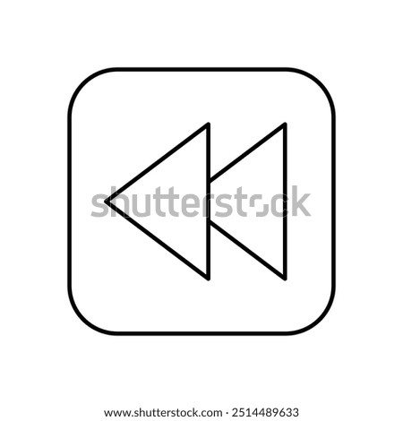 backward icon. Outline style design isolated on white background