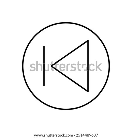 backward icon. Outline style design isolated on white background