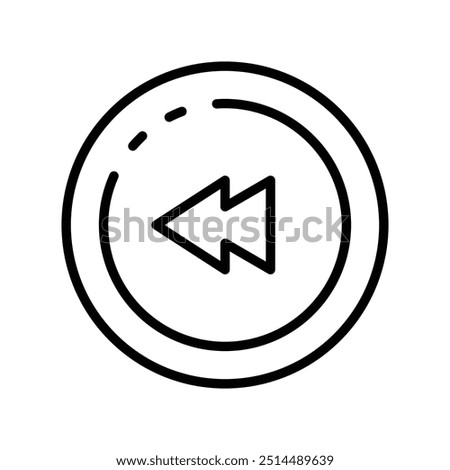 backward icon. Outline style design isolated on white background