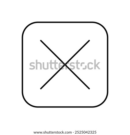 close icon. Outline style design isolated on white background